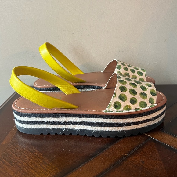 BELLE HARI Multicolor Leather Platform Sandals Made Spain SZ 38 Luxury Designer - Picture 5 of 14